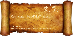 Karkus Teofánia névjegykártya
